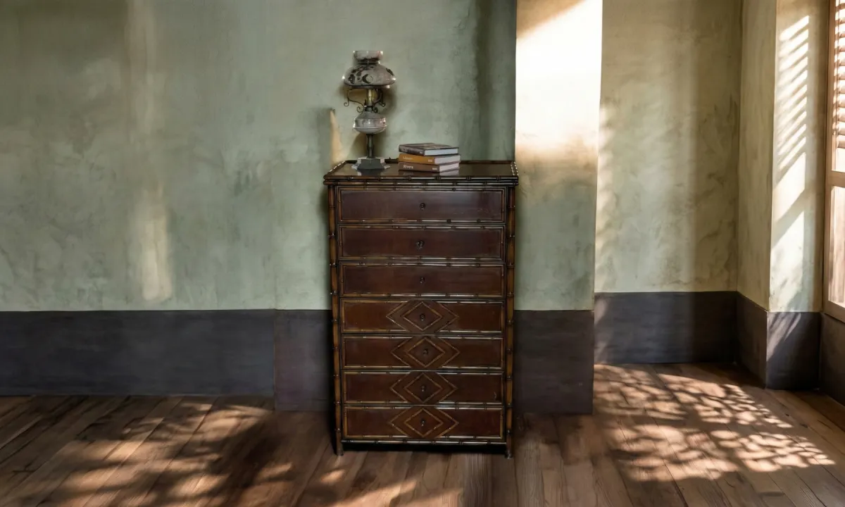 Amerikan Bambu Desenli Şifonyer