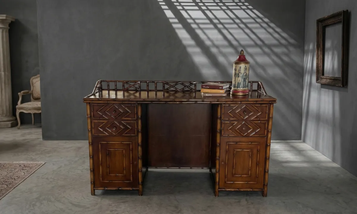 Amerikan Bambu Desenli Tuvalet Masası