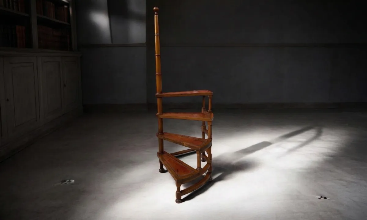 İngiliz Edwardian Stil Kütüphane Merdiveni